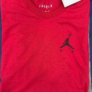 Jordan Red Tee with Black Logo